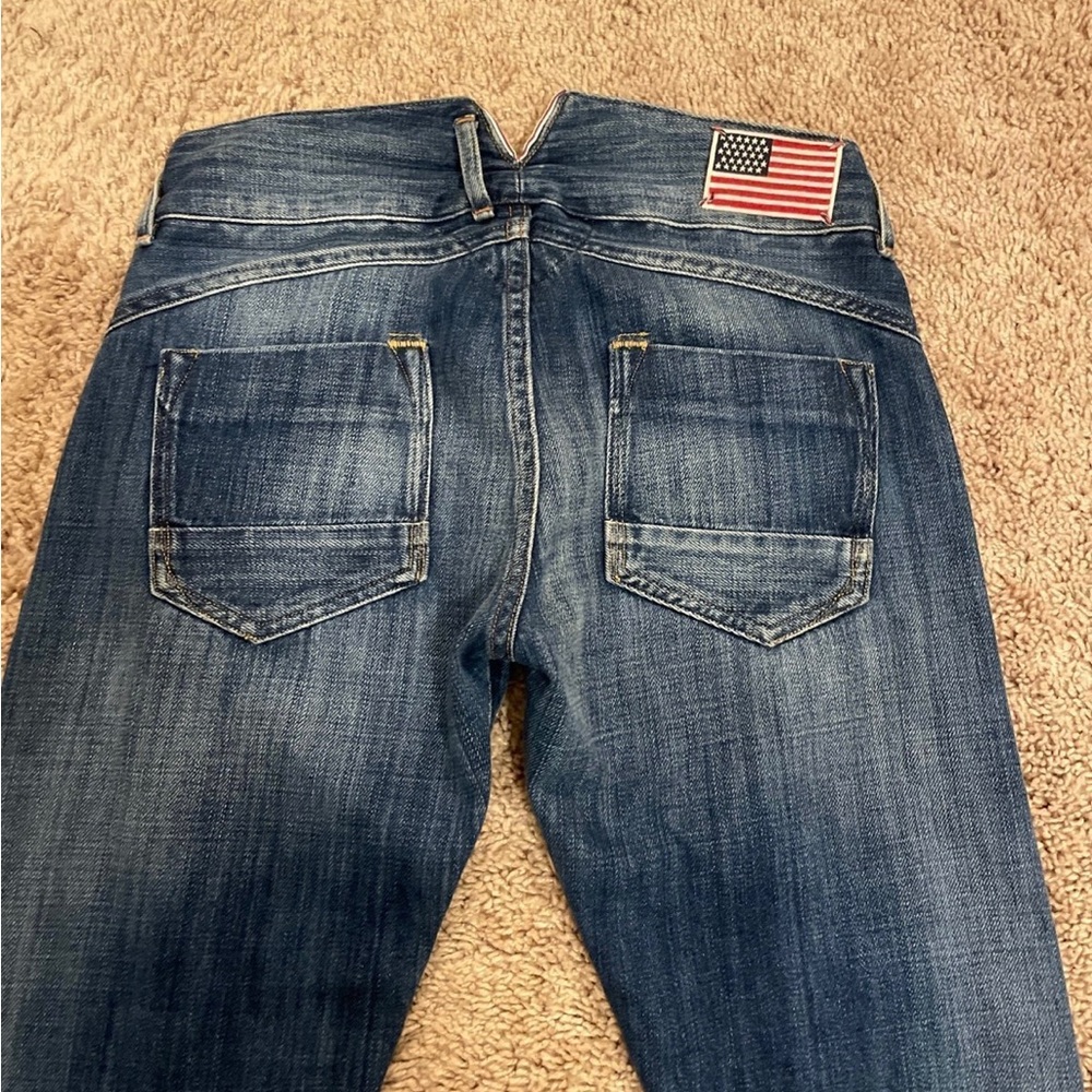 Tommy Hilfiger Women's Straight Leg Jeans - Dark Blue with Flag Patch